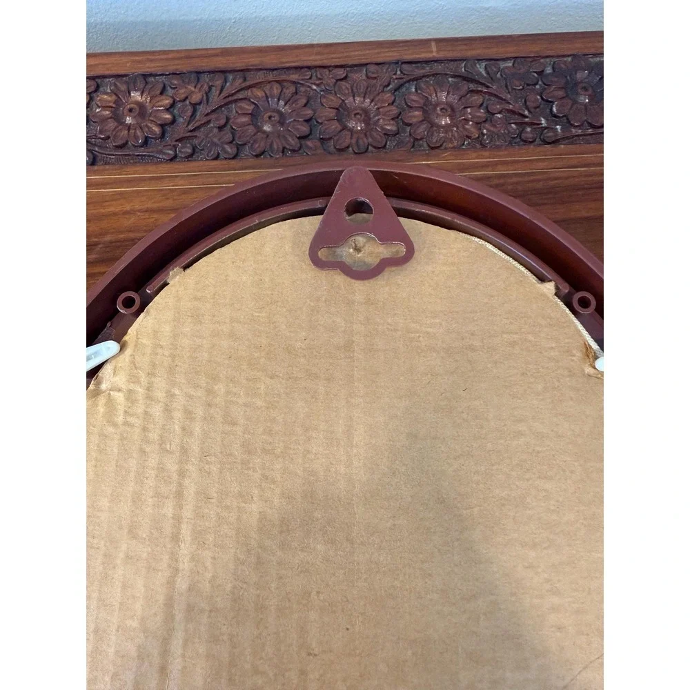 Vintage Hummel Embroidered Wall Art Pair – Framed Oval Needlework‎ (13x10)